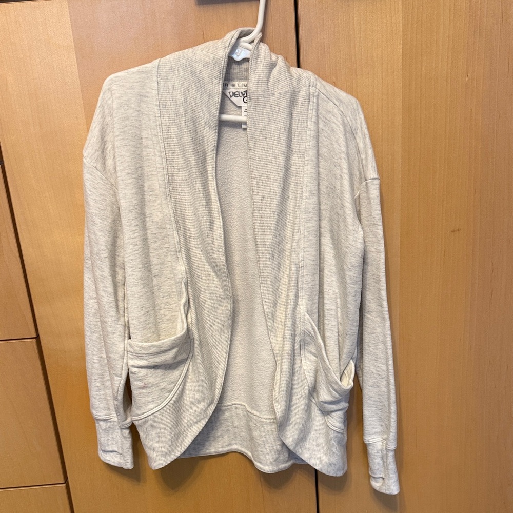 Athleta Light Gray Open-Front Hoodie